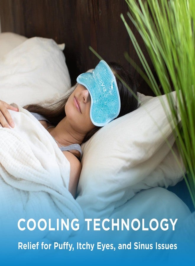 mediviz Cooling Gel Eye Mask- Reusable Cold Eye Mask for Puffy Eyes, Allergies, Sinuses - Soothes Dark Circles & Aids with Headaches - Comfortable & Easy to Use with Stretchy Band - Blue - Image 2